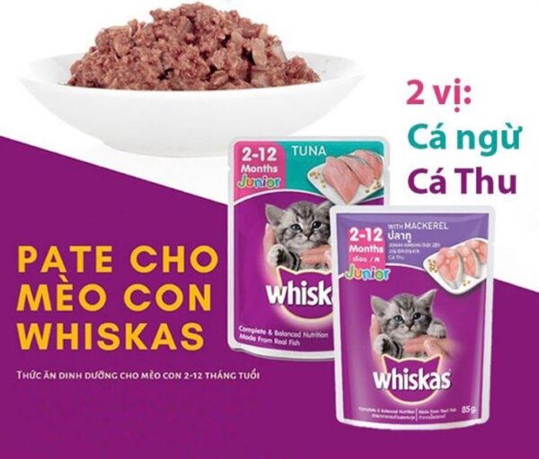 Pate Whiskas - Sốt cho mèo con (2-12 tháng) 85g