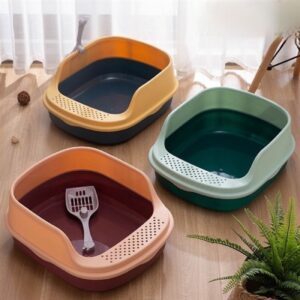 Khay vệ sinh cho mèo thành cao màu đậm 47*39*20cm
