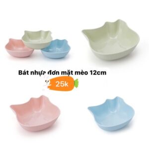 Bát nhựa mặt mèo đơn sắc 11.9*12.9*4cm